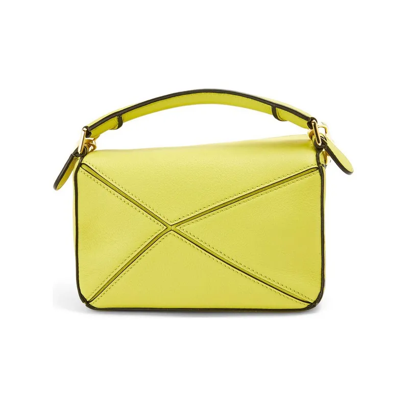 LOEWE Puzzle Calfskin Geometric Bag Puzzle Bag Handbag Shoulder Bag Crossbody Bag Mini Women's Lemon-4