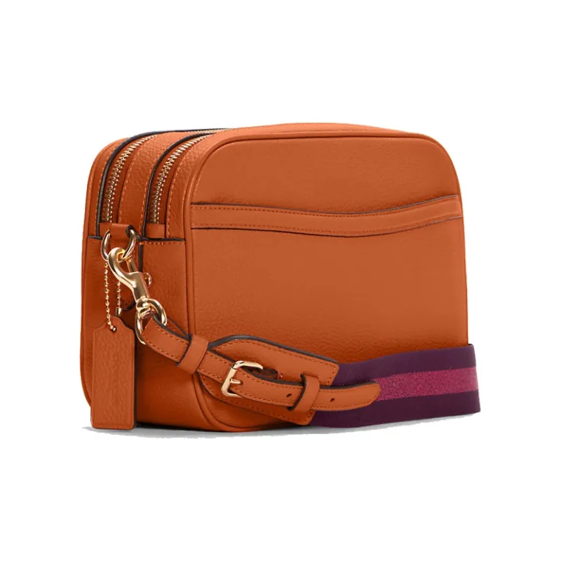 COACH Jes Leather Crossbody Bag Medium Size Women's Orange-1