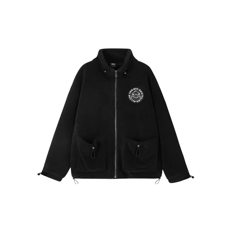 BTK Loose Fit Thickened And Fleece-Lined Jacket Winter Unisex-1