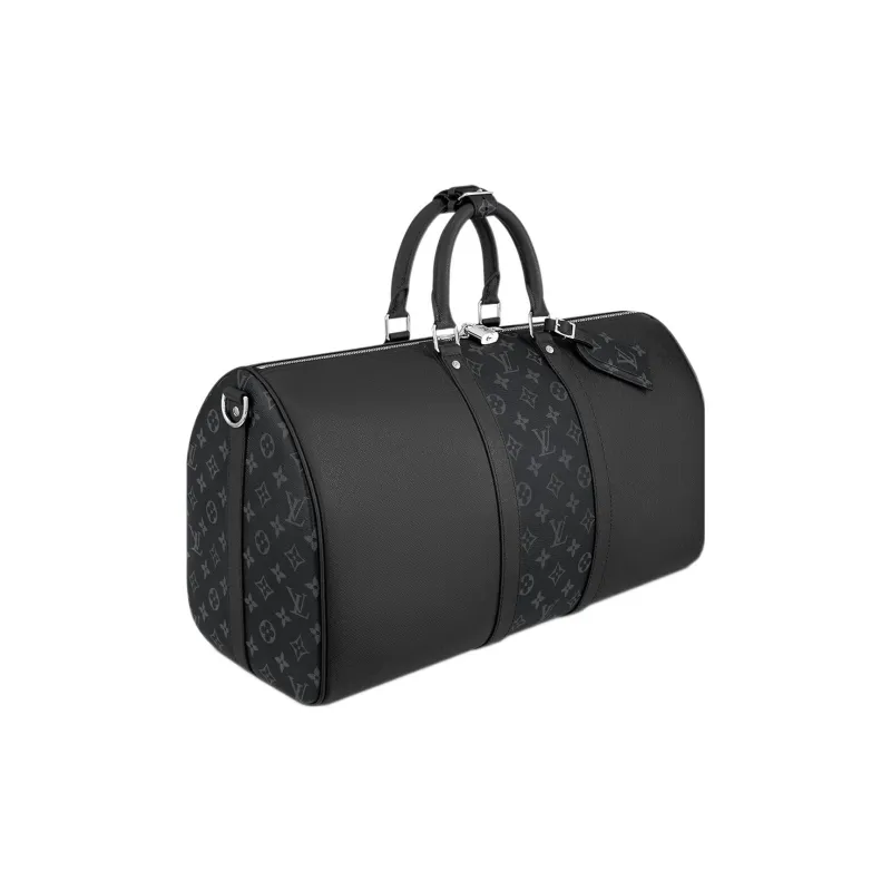 LOUIS VUITTON Keepall Bandouliere Monogram Eclipse 50 Black-2