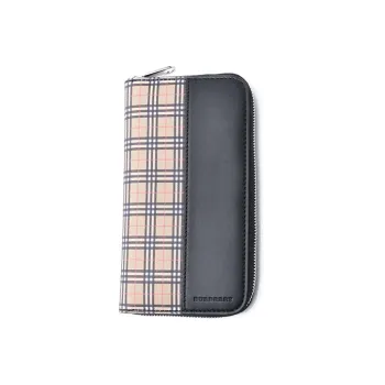Burberry Cow Leather Clutch Small Size Men's Black