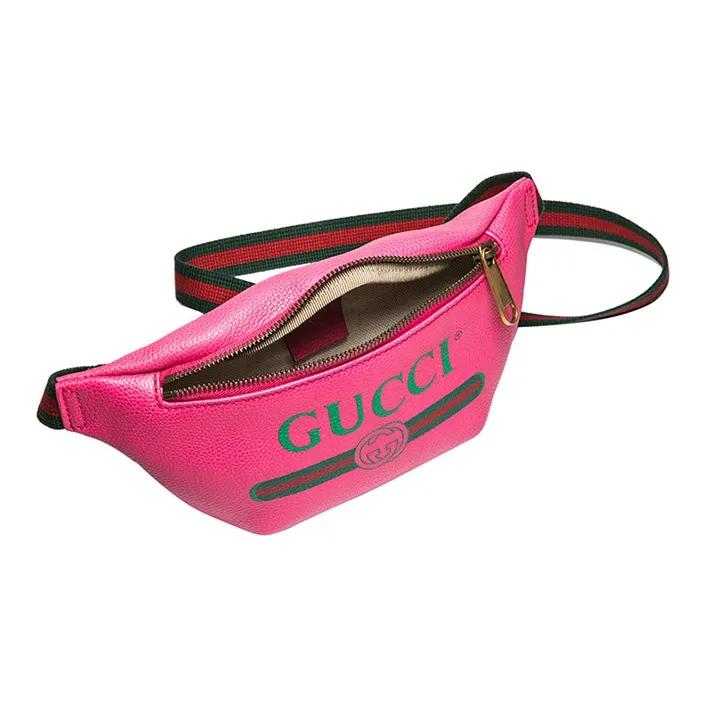GUCCI Leather Sling Bag Fanny Pack Small Size Unisex Rose Red-3