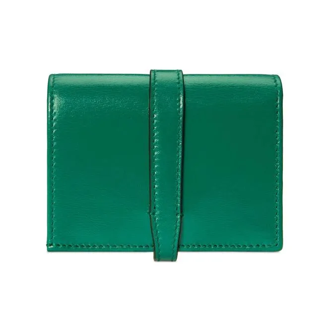 GUCCI Jackie 1961 Leather Clutch Wallets Card Holders Small Size Women's Green-2