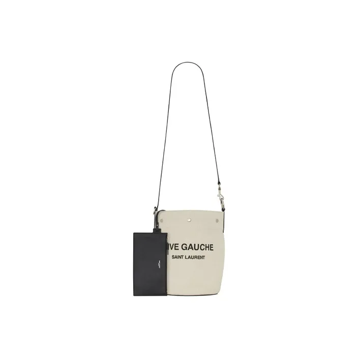 SAINT LAURENT Rive GaucheVicky Canvas With Leather Canvas Bag, Bucket Bag, Crossbody Bag, Shoulder Bag Women's-1