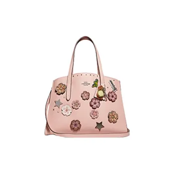 COACH Charlie Pebbled Leather Large Capacity Handbag Crossbody Bag Shoulder Bag, Crossbody Bag Tote Tubas Women's Pink