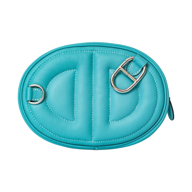 HERMES In The Loop Swift Leather Fanny Pack Women's Macaron Blue-1