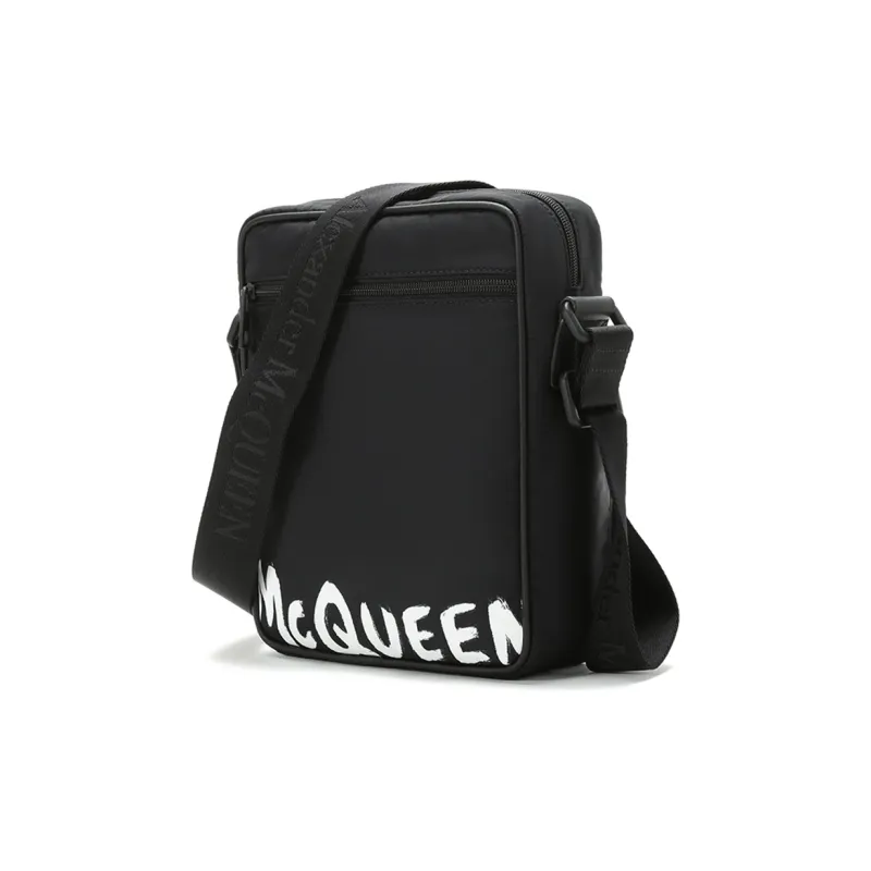 Alexander McQueen Fabric Messenger Bag Crossbody Bag Shoulder Bag Men's Black-1