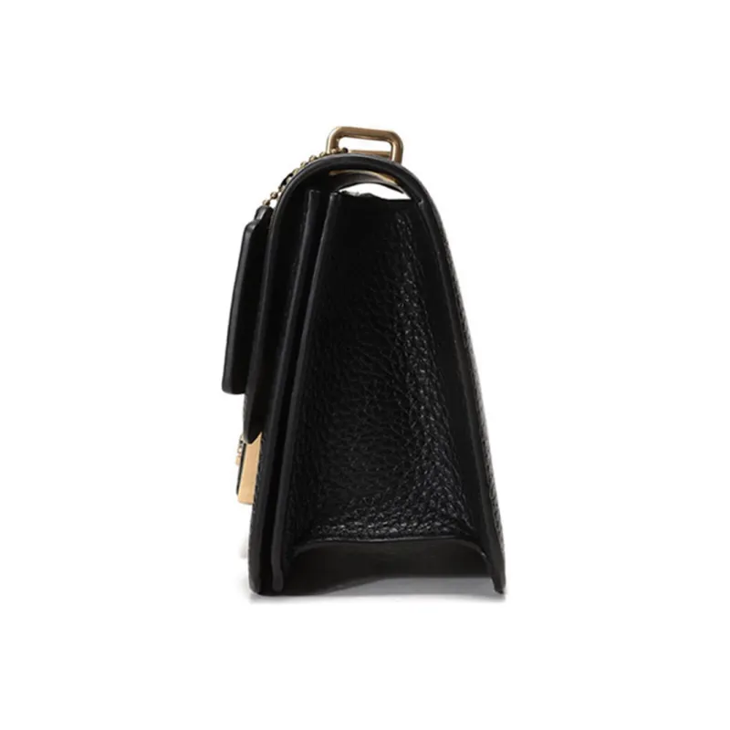 COACH Alie Leather Messenger Bag Small Square Bag Crossbody Bags Shoulder Bags Women's Black-2
