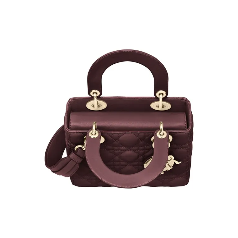 DIOR Lady Dior Sheepskin Dior Bag One Shoulder Handbag Crossbody Bag Clutch Small Size Women's Fuchsia-2