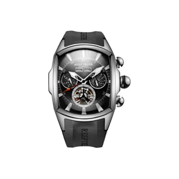 REEF TIGER Aurora Collection Tank II Automatic Mechanical Movement Watch Men's Watches Black Dial