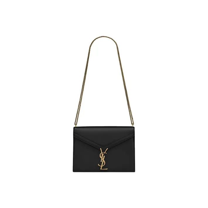SAINT LAURENT CASSANDRA Smooth Leather Shoulder Bag, Crossbody Bag Women's Black-0