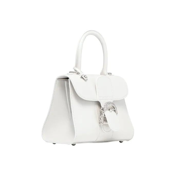 Delvau Brillant Calfskin Shoulder Bag Crossbody Bag Handbag Mini Women's White-1