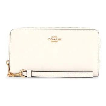 COACH Leather Clutches Wallets Women's Pure White