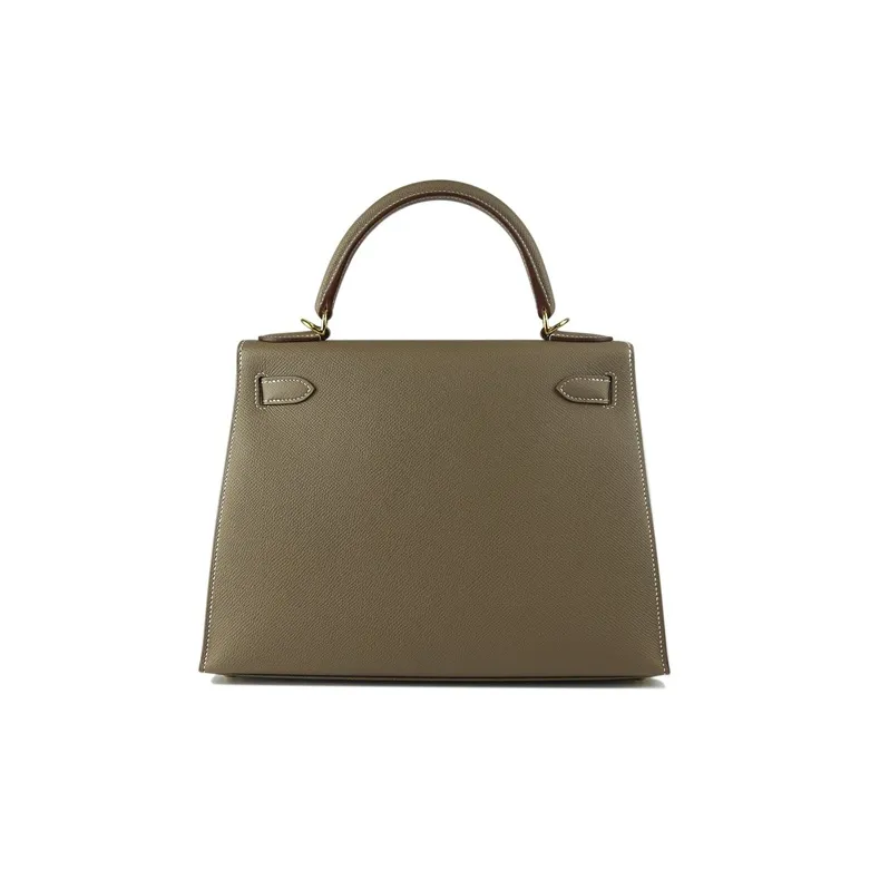 HERMES Kelly Epsom Leather Kelly Bag Handbag Regular Women's 18 Etoupe Elephant Gray-2