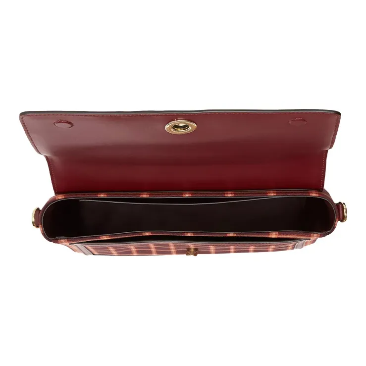 Burberry Note Cotton Messenger Bag Shoulder Bag Crossbody Bag Women's Burgundy Red-2