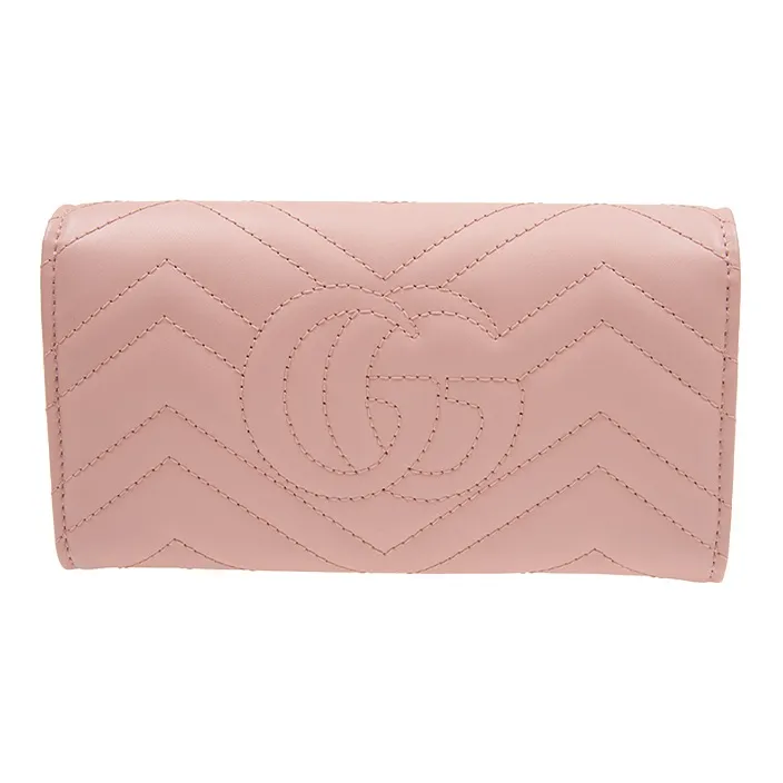 GUCCI GG Marmont Quilting Leather Wallet Women's Pink-2