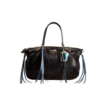 COACH Sophia Leather Handbags Shoulder Bag Crossbody Bag Large Size Women's Black