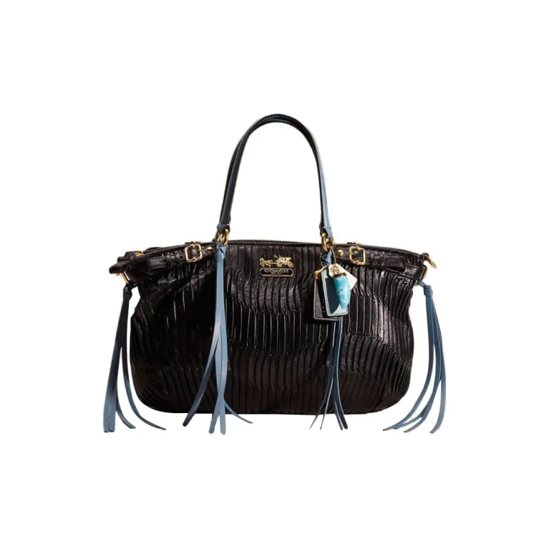 COACH Sophia Leather Handbags Shoulder Bag Crossbody Bag Large Size Women's Black-0
