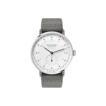 NOMOS METRO Collection Automatic Mechanical Movement Men's Watches Watch White Dial Stainless Steel Case Fabric Strap