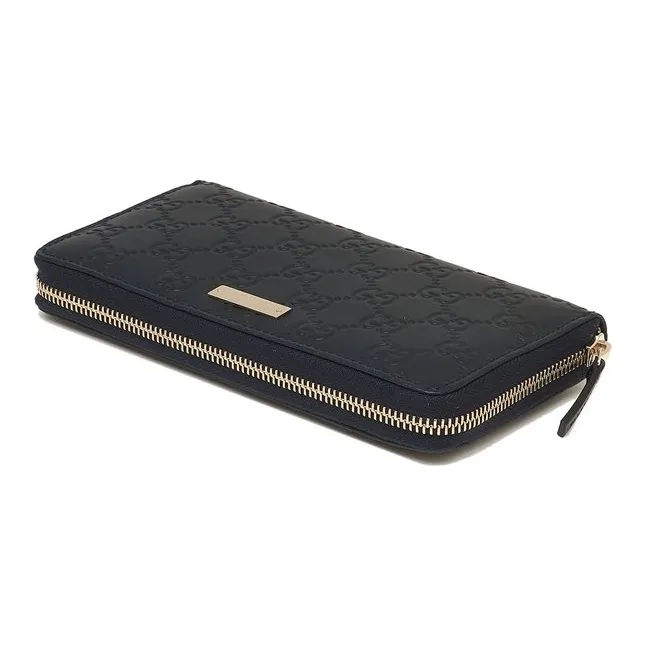 GUCCI Cow Leather Wallet Men's Dark Blue-4