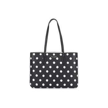 Kate Spade All Day Artificial Leather Tote Bag, Shopping Bag, Combo Bag, Shoulder Bag Medium Size Women's Black White