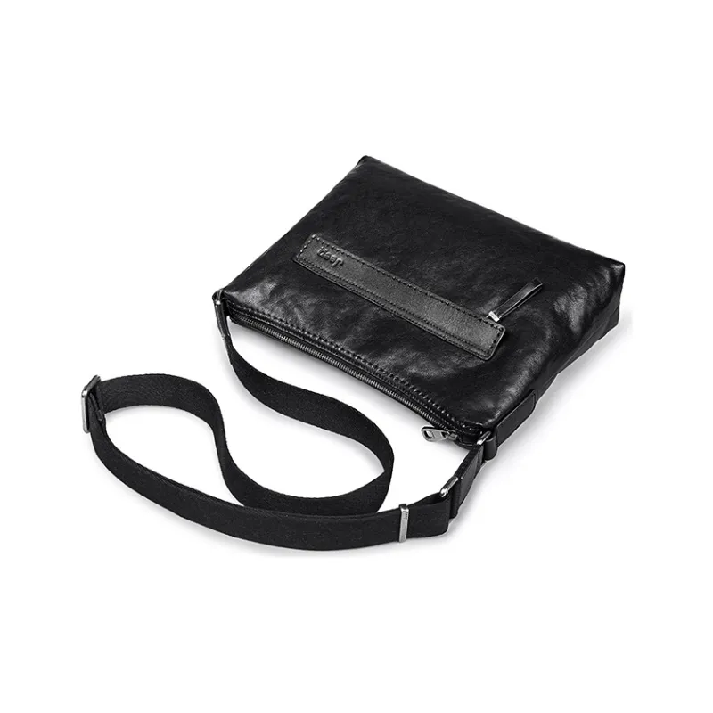 Jeep Genuine Leather Top Grain Cow Leather Shoulder Bag Crossbody Bag Regular Men's Black-5