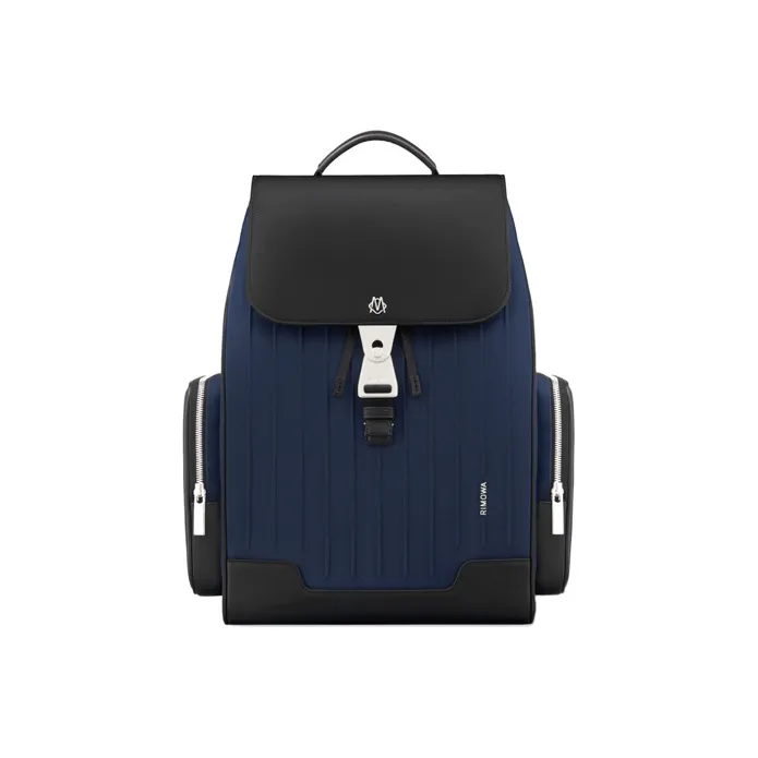 RIMOWA Never Still Canvas And Full Grain Leather Backpack Tubas Unisex Marine Blue With Black-0