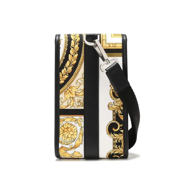 VERSACE Barocco Leather Neck Pouch Cell Phone Case Shoulder Bag Regular Men's Black-3
