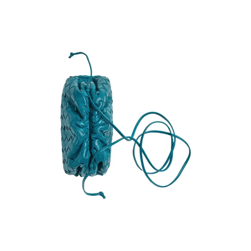 Bottega Veneta Sheepskin Woven Cloud Bag Crossbody One Shoulder Clutch Mini Women's Wild Duck Green-1