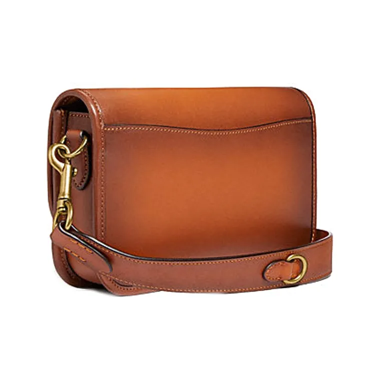COACH Dinky Leather One Shoulder Flap Crossbody Bag Small Size Women's Distressed Brown-1