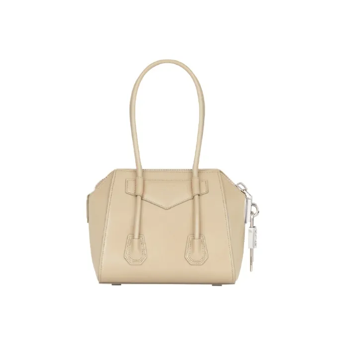 GIVENCHY Antigona Cow Leather Handbag Women's Beige/Candy Color-2