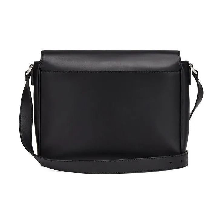 FENDI Calfskin Messenger Bag Crossbody Bag Shoulder Bag Men's Black-2