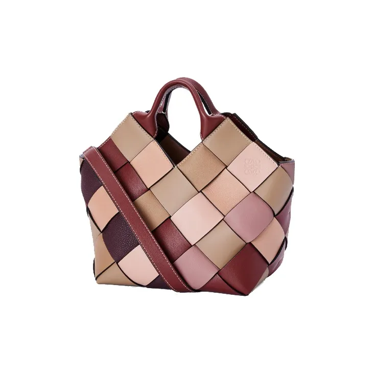 LOEWE Surplus Calfskin Basket Bag Handbag Shoulder Bag Crossbody Bag Small Size Women's Brick Red/Rose-1