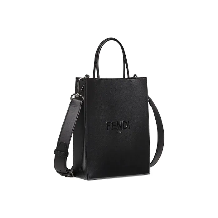 FENDI Calfskin Handbag Men's Black-1