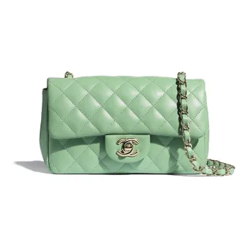 CHANEL Lambskin Crossbody Bag Shoulder Bag Women's Green
