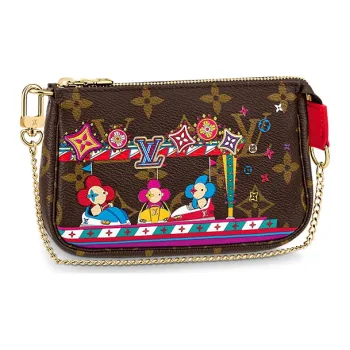 LOUIS VUITTON Pochette Accessories Monogram Vivienne Holiday Mini Rouge Red