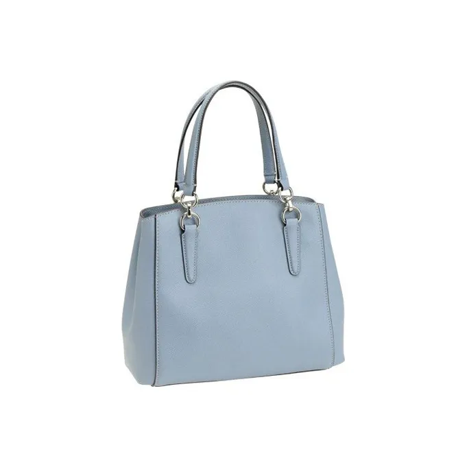 COACH Minetta Leather Handbag Large Size Women's Light Blue-2