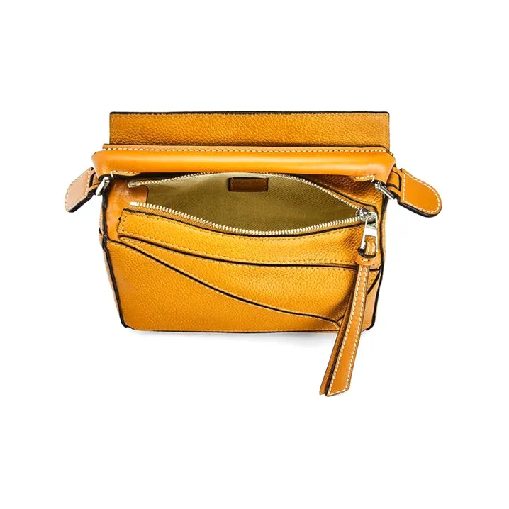 LOEWE Grained Calfskin Puzzle Bag Shoulder Bag Women's Sunflower Yellow/Candy Pink-3