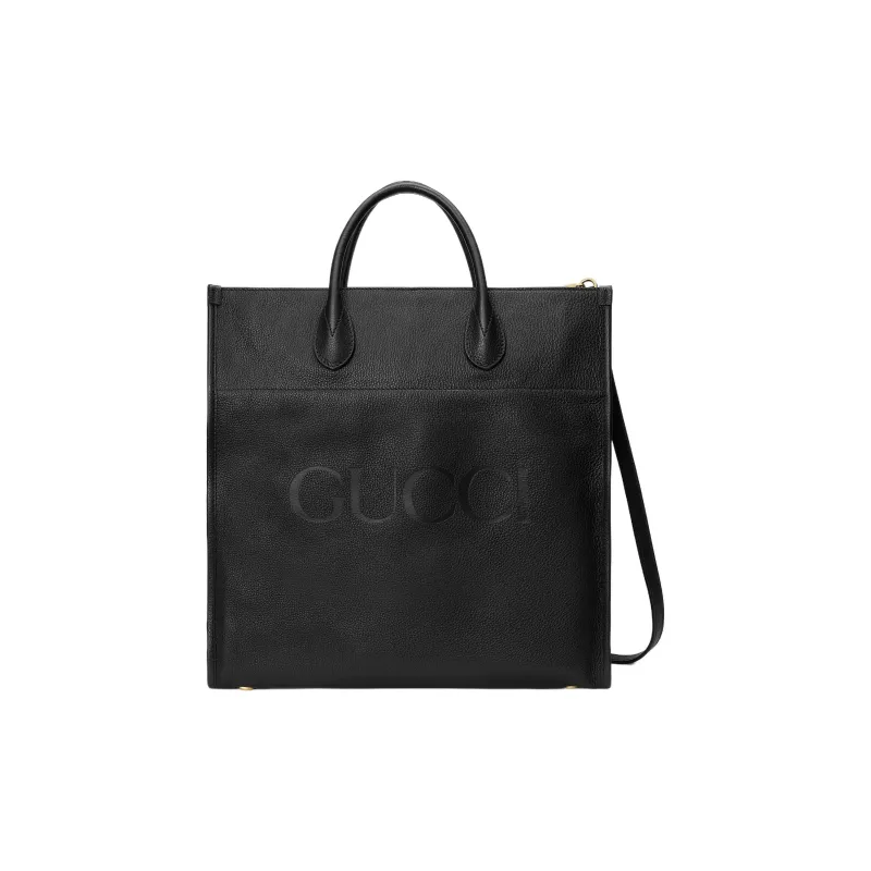 GUCCI Leather Shoulder Bag, Crossbody Bag, Handbag Unisex Black-0