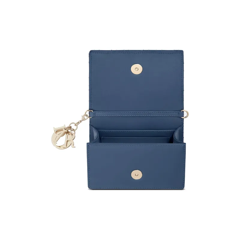 DIOR Lady Dior Cow Leather Clutch, Shoulder Bag, Crossbody Bag Women's Denim Blue-3