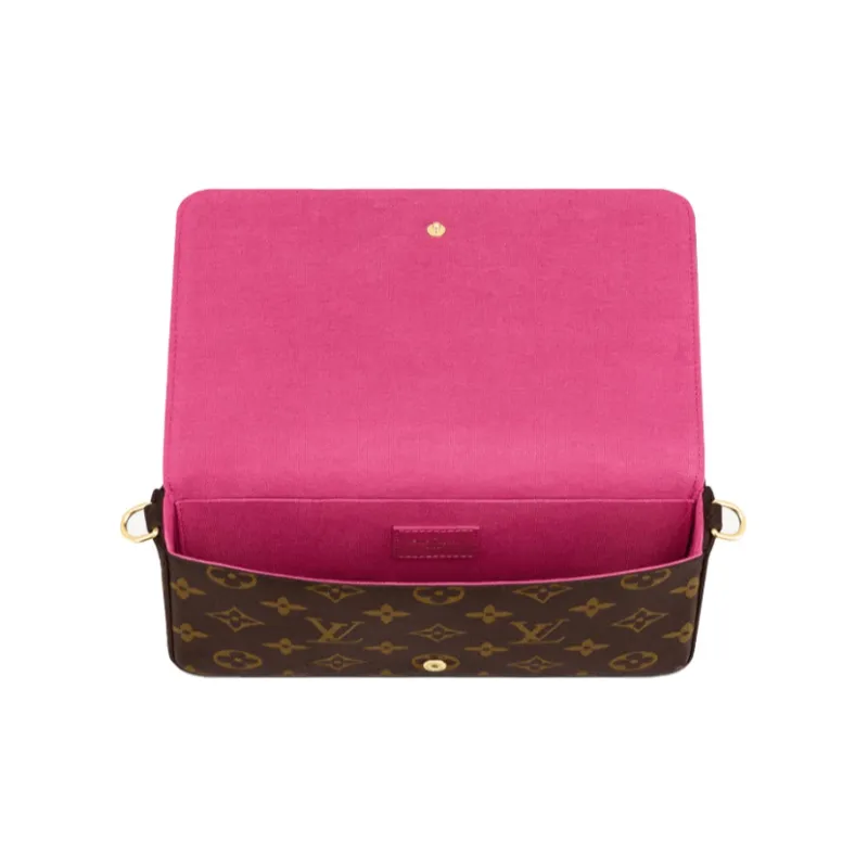 LOUIS VUITTON Pochette Felicie With Removable Zipped Pocket And 8 Slot Flat Pocket Monogram Vivienne Fuchsia Pink-2
