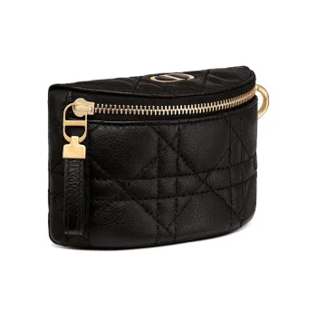 DIOR Cow Leather Wallet, Small Clutch Accessories, Coin Purse Mini Women's Black