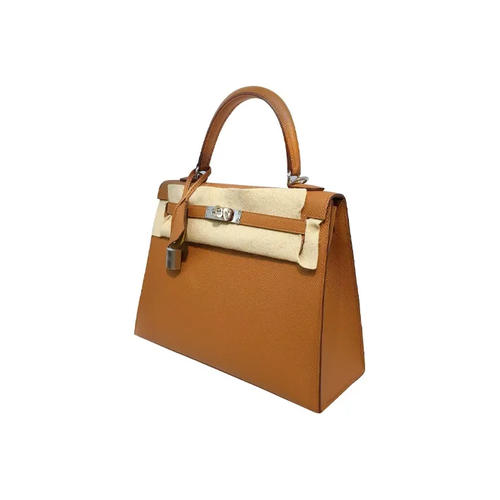 HERMES Epsom Leather Kelly Bag Handbags Women's Golden Brown With 9D Amber Yellow-1