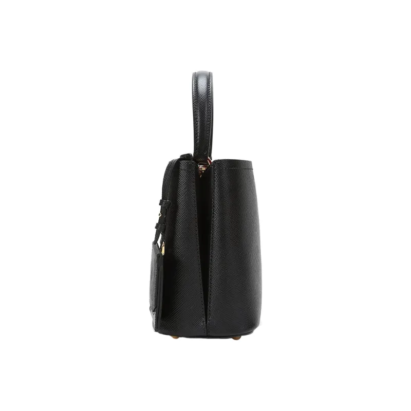 PRADA Saffiano Leather Material Handbag Crossbody Bag Regular Women's Black-3