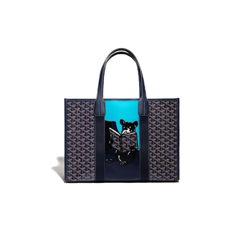 GOYARD Villette Tote Bag Mm Navy Blue-0