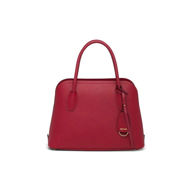 PRADA Saffiano Leather Handbag Women's Red-2