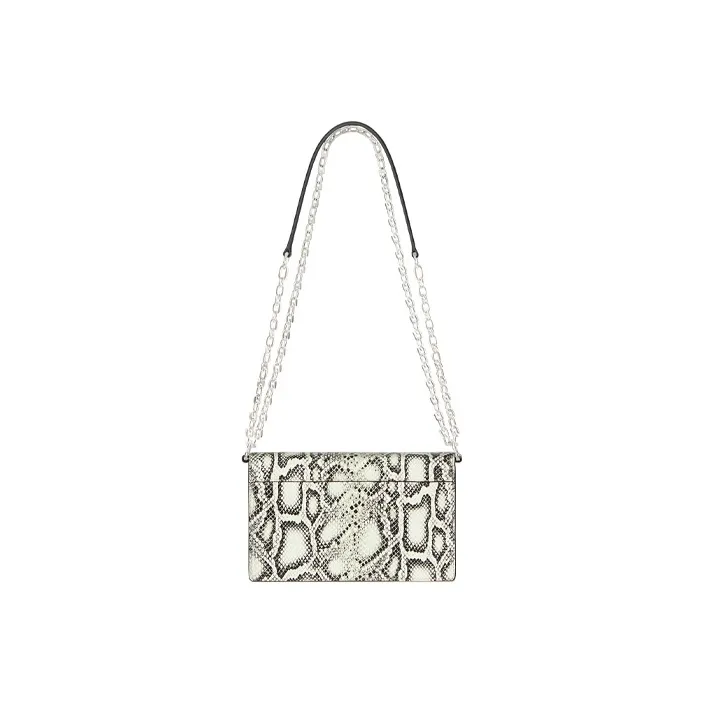 Givenchy 4G Snakeskin Print Sheepskin Leather Composite Shoulder Bag, Crossbody Bag Small Size Women's Black White-3