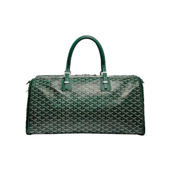 GOYARD Canvas With Leather Dog's Teeth Travel Tote Handbag Unisex Green