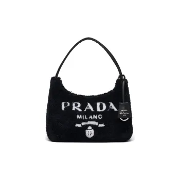 PRADA Re Edition Terry Fabric Shoulder Bag Handbag Shoulder Bag Women's Black