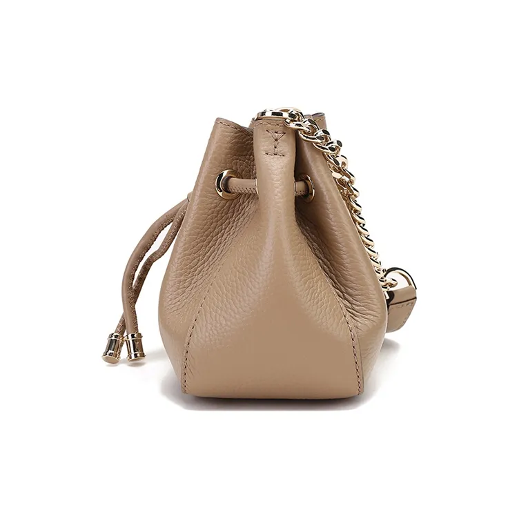 MICHAEL KORS Phoebe Cow Leather Bucket Bag, Chain Bag, Shoulder Bag Women's Camel-2
